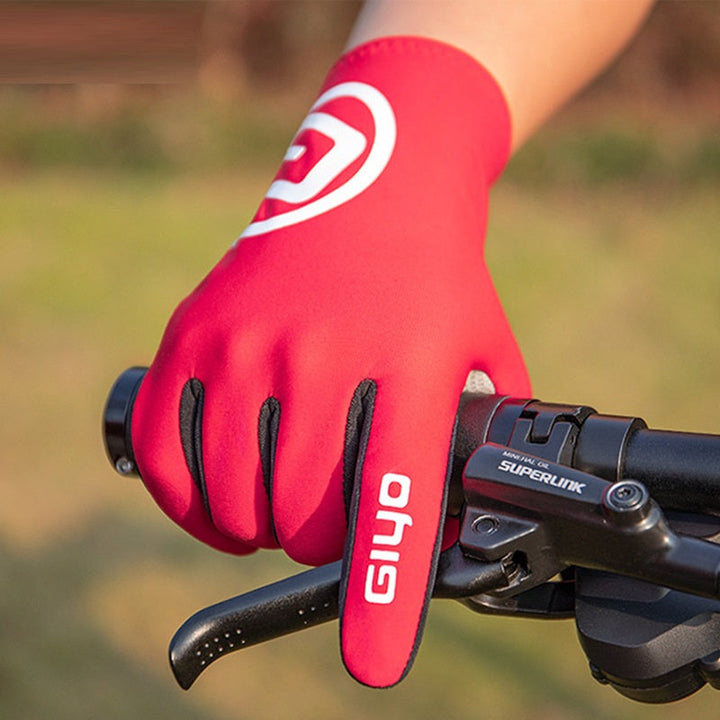 Stay Warm and Connected with Fleece-Lined Long-Finger Cycling Touchscreen Gloves
