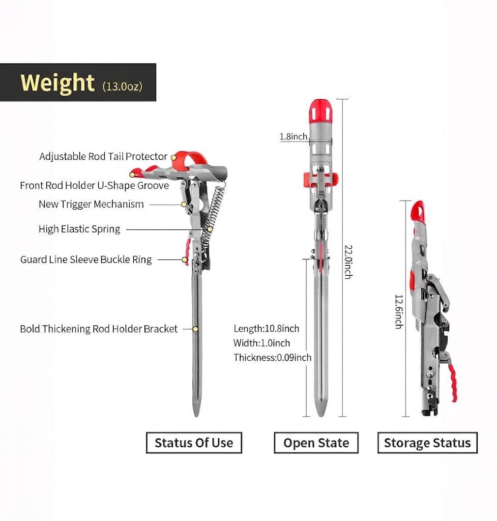 Automatic Stainless Steel Adjustable Fishing Rod Holder