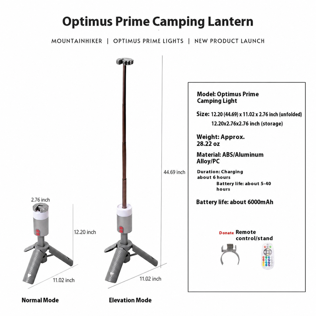 Portable Aluminum Alloy Retractable Camping Lantern