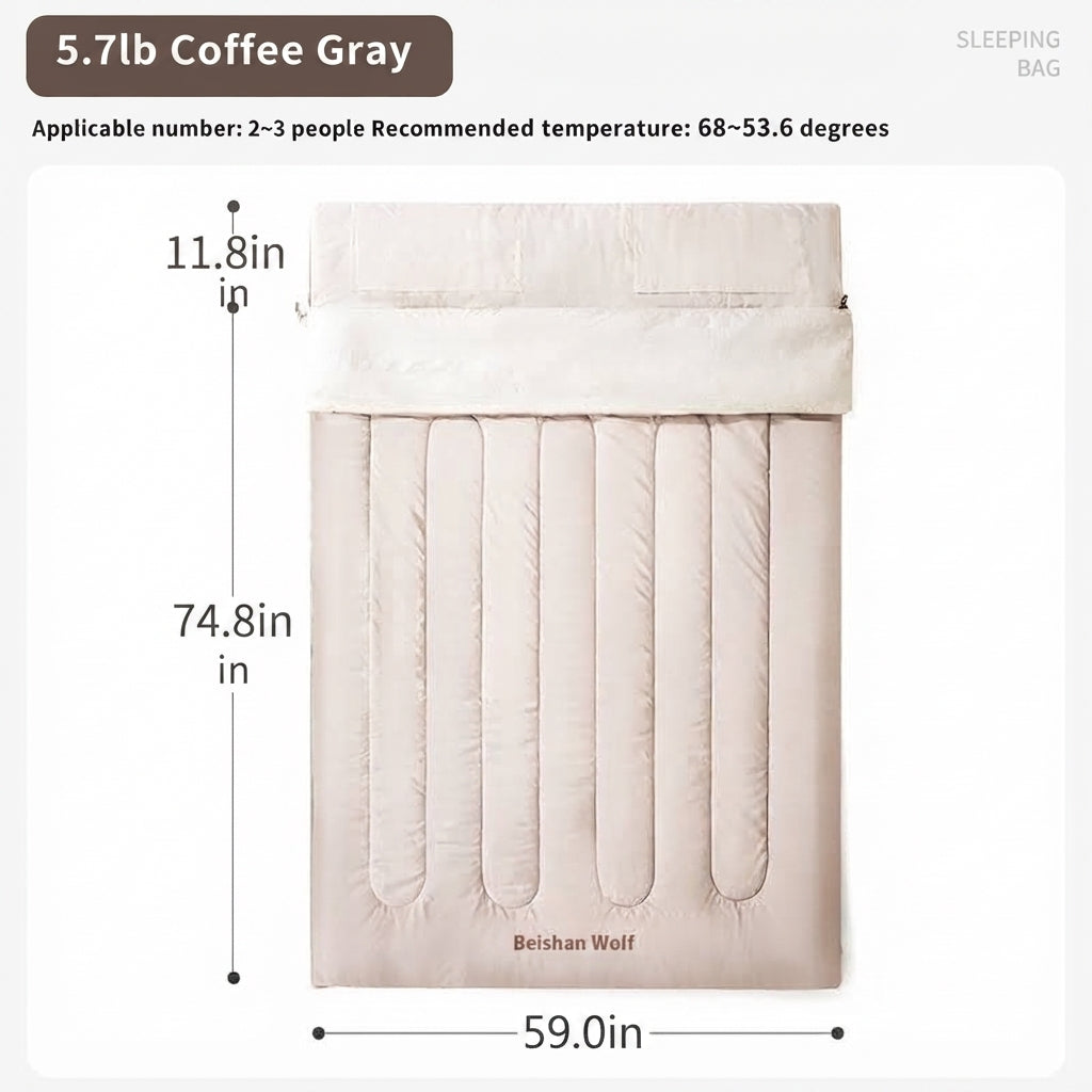 Double Thickened Cold-Weather Camping Sleeping Bag