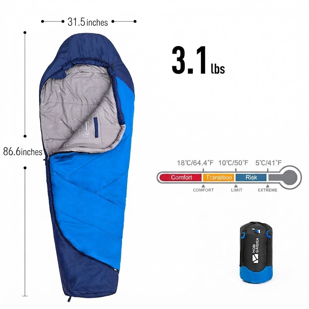 Sleeping Bag Mummy Outdoor Camping Thickened In Winter