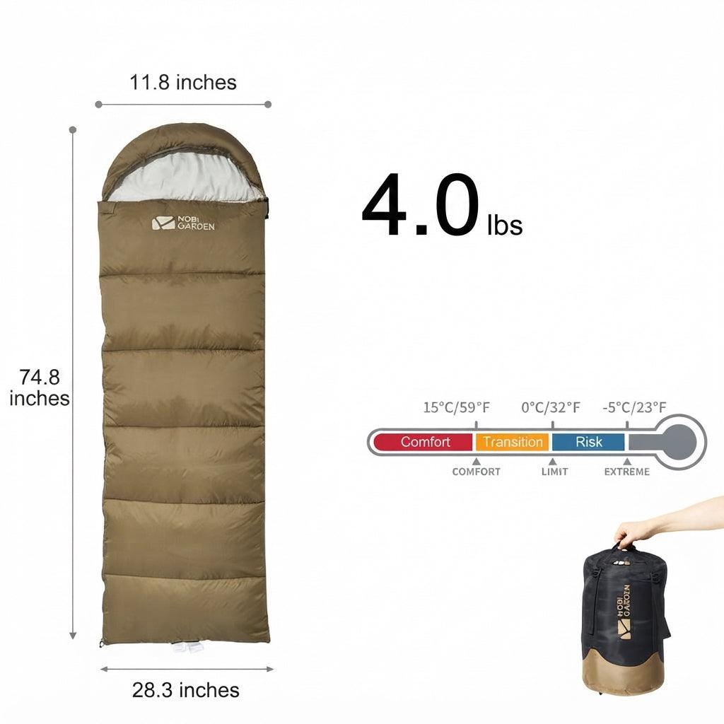 Sleeping Bag Mummy Outdoor Camping Thickened In Winter