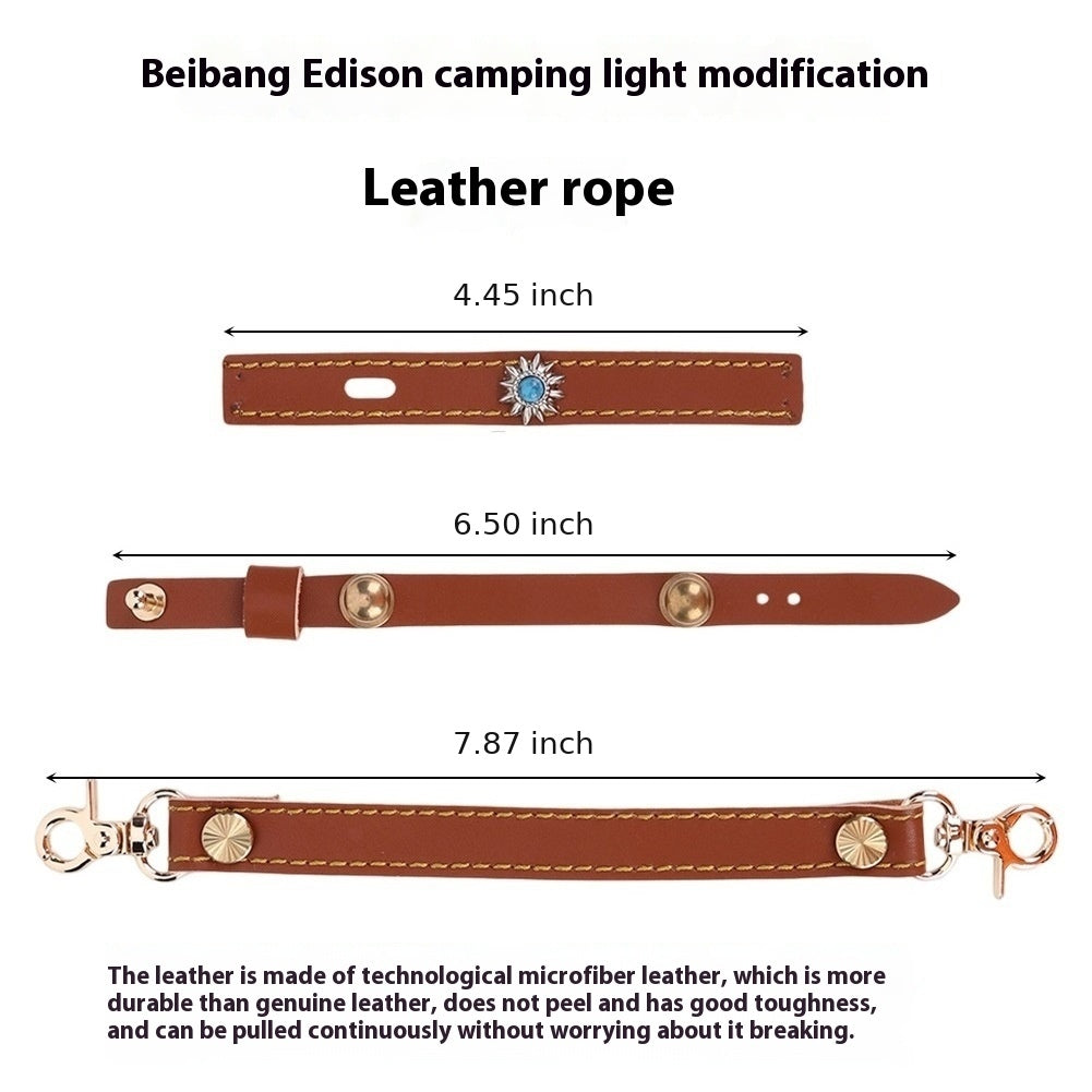 Leather Hanging Rope Camping Lantern Accessories Set