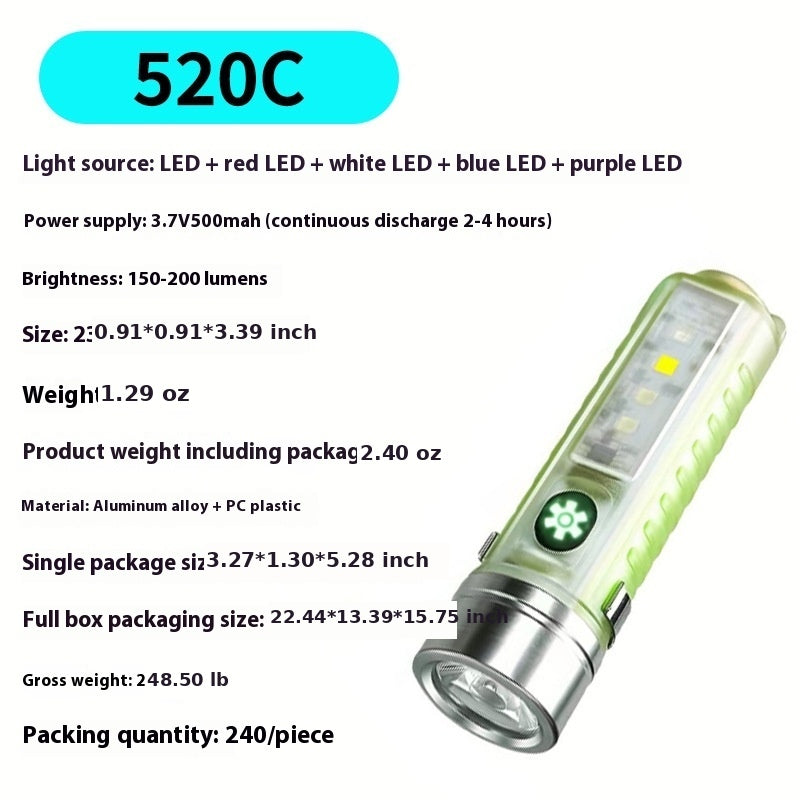Rechargeable Waterproof UV LED Camping Flashlight