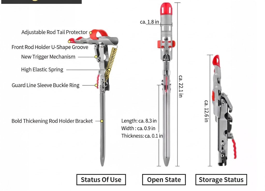 Anti-Rust Steel Adjustable Fishing Rod Holder