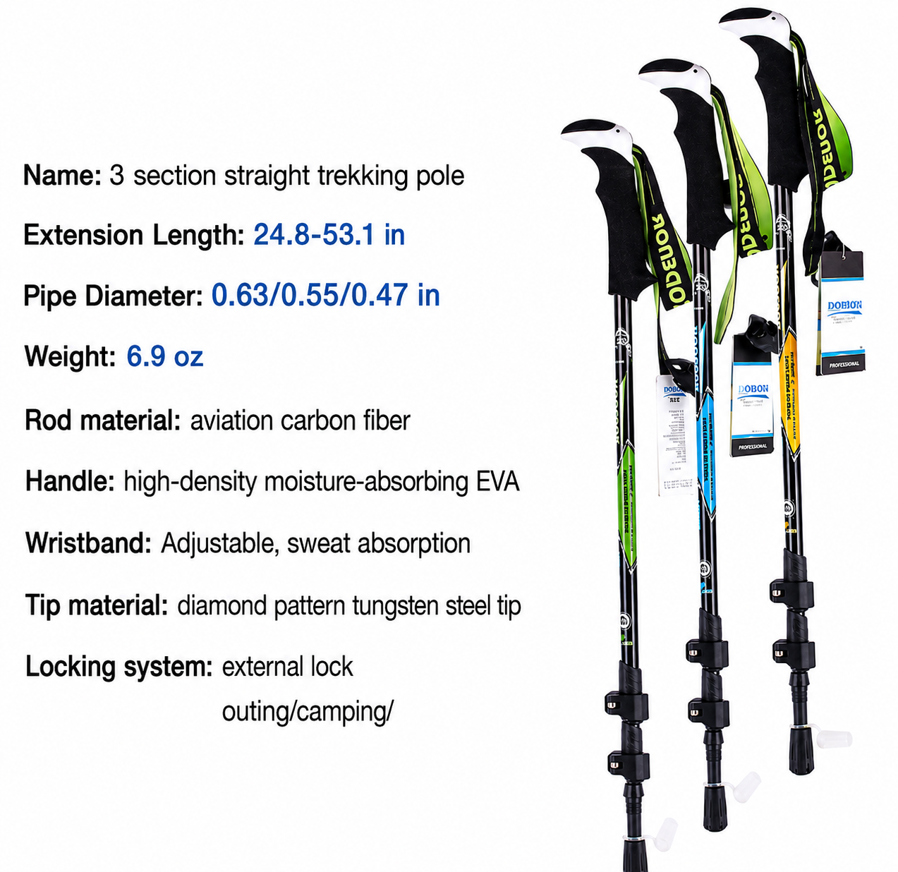 Multifunctional Carbon Fiber Folding Trekking Pole